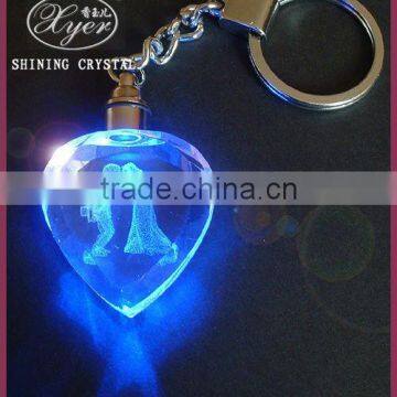 beautiful heart shape crystal key chain