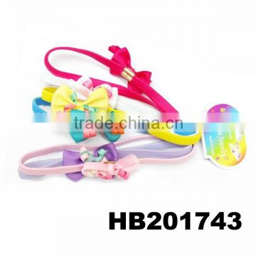 cute elastic headband with ribbon bow for babies