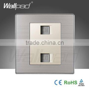 2015 China Hot Sale Wholesaler Wallpad Luxury Wall Light Switch Panel Network Computer Double COM Socket