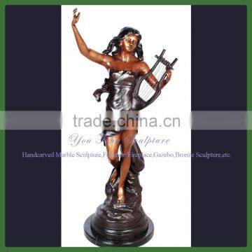 Garden Lady Modern Metal Bronze Sculpture