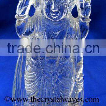 Exclusive Crystal Quartz / Sfatik Hand Carved Lord Vishnu Ji