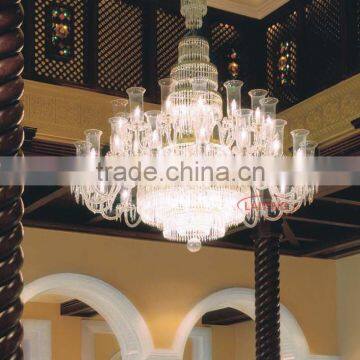 Antique Murano Glass Pendant Lights High Ceiling Crystal Chandelier