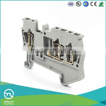 UTL Three Lead Through Type Wiring Spring Terminal Block Connector With Electronic Components For Weidmuller 0.14-2.5mm 17.5A