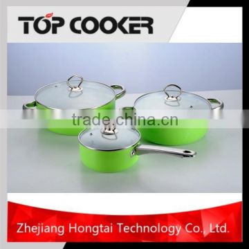 Aluminum White Ceramic Cookware Set with Lid