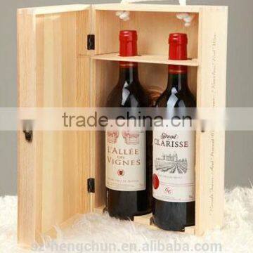 High-class customized wooden red wine box with handle