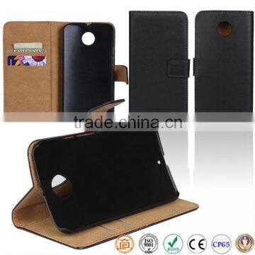 book style real cow leather mobile phone case for Motorola MOTO X2 MB870