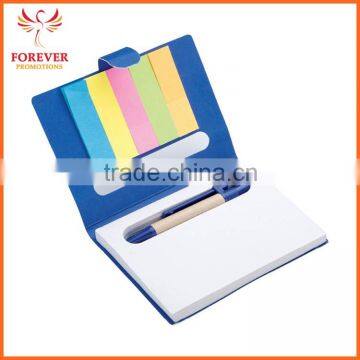 Custom Logo Five Colors Sticky Notepad 11.4*8.6 Sticky Note With Recycled Ballpoint Pen