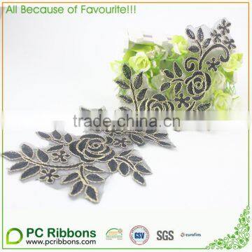 35cm length Black gold lace trimming sets for garment