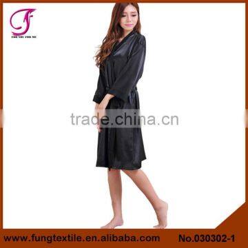 030302 New Style Plain Long Satin Robe photo-2