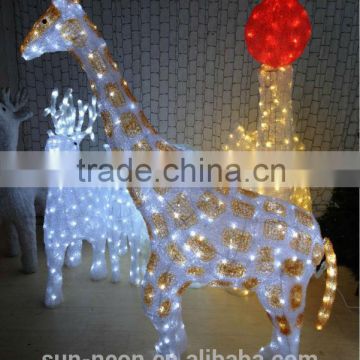 Fashion New Led Sculpture Light 3d Motif Light Giraffe Light For Outdoor Decoration