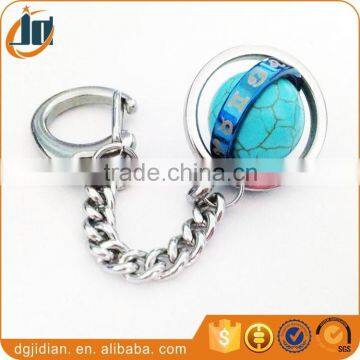 Custom Metal Keychain With Swivel Turquoise Ball And Constellation Ring