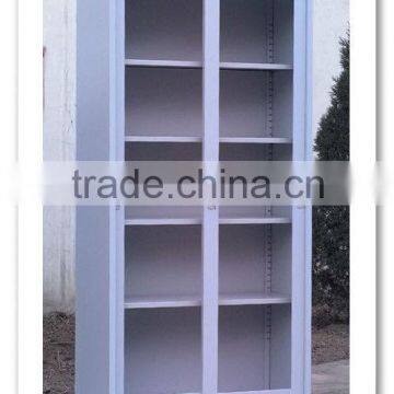 KFY-CB-15 White Metal Sliding Door Bookcase With 4-Shelf