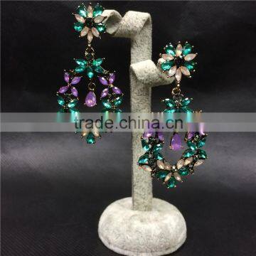 Luxury Water Drop Crystal Flower Stud Earrings Fashion Women Party Jewelry photo-4