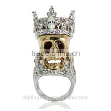 Hot! Kingman evil skull crystal rings Gothic fashion jewelry rings                        
                                                Quality Choice