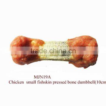 Chicken & small fishskin pressed bone dental bone dog chew treats