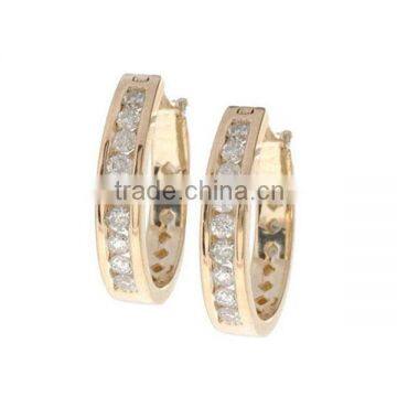 Hot Quality 316l Stainless Steel Huggie Earrings Blue Zircon Stone Earrings Jewellery photo-3