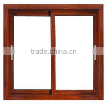 Aluminum frame wood grain double glass sliding windows design