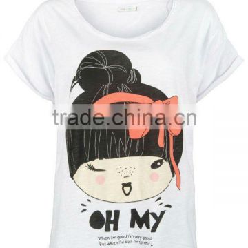 Ladies short sleeve printed t-shirt