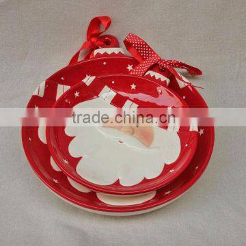 christmas decorative ceramic Santa Clause plate