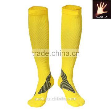 Mens Compression Socks Running Marathon Run Football Socks Yellow