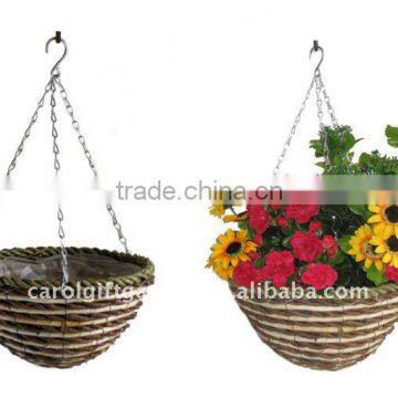 Banana leaf and Corn rope hanging planter, hanging basket, Banana leaf and Maize rope flower pot