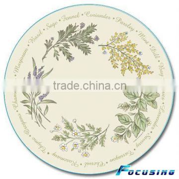 Dia30cm silk screen tempered glass lazy susan