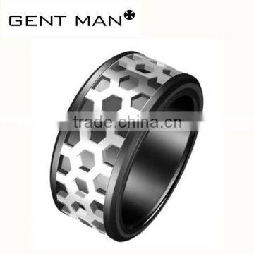 Latest Design Hollow - Out single Band 316L stainless steel Titanium Ring men