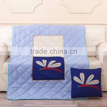 Dragonfly Sofa Cushion Blue Quilt Throw Pillow