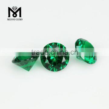 Wholesale Price Round Machine Cut Crystal Emerald Green Nano Gemstone