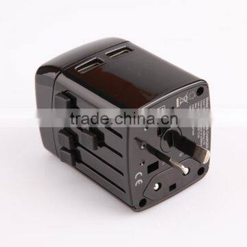 US UK EU AU Plug Dual Usb Ports Universal All In One International Travel Plug Adapter Charger With CE FCC Approved