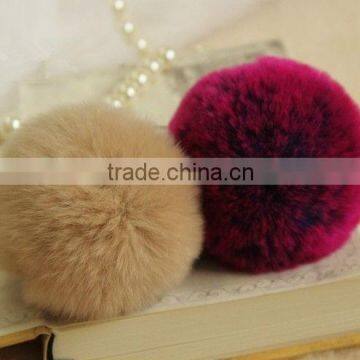 Cute Rex Rabbit Fur Pompon/ Keychain