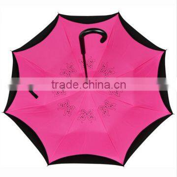 reverse umbrella with 2 color logo printing 23"8K inverted umbrella