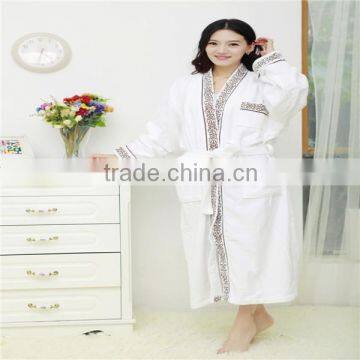 Hot Sale Long Pajamas Velour Wholesale Bathrobe Unique Embroidery Kimono Robe