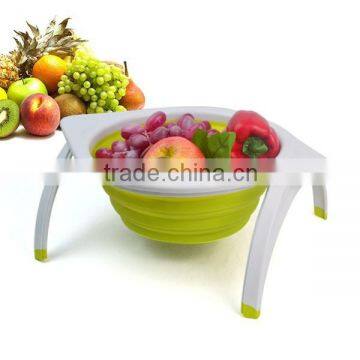 Standing Silicone Collapsible Collander Of Foldbale Draining Basket Strainer