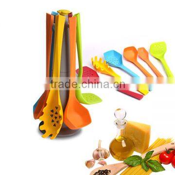 2016 New Style High Quality 6Pcs Colorful PP Handle Cooking Nylon Kitchen Tools