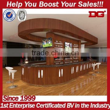 Leisure atmosphere created marble top wood bar table