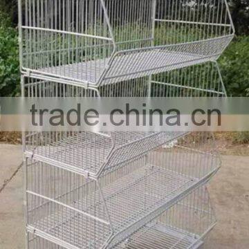 RH-BR04 Wholesale Folding Stacking Cage,Wire Storage Basket