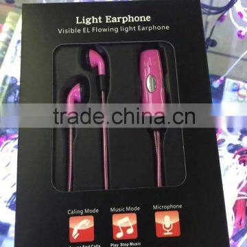 earphones with a triangle logo shiny earphone with led line