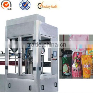 Automatic stand-up pouch filler and capping machine