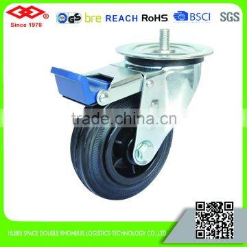 80mm Black Rubber Plastic Center Caster Wheel for Industry