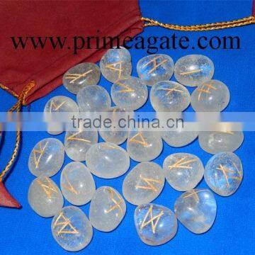 Crystal Quartz Rune Set | Wholesale Rune Set For Sale | Khambhat Agate Exports | INDIA