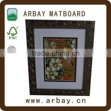 Wholesale MDF Pine wood 11x14 inches wooden wood picture photo frame with double matt board