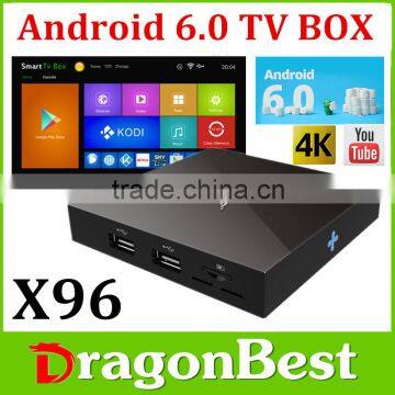 2016 Best sell X96 Android TV Box 1GB DDR3 8GB EMMC wifi Android 6.0 Amlogic S905X 4K Full HD