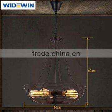 Industrial Vintage Style Black Hanging Pendant Light Fixture Metal Wire Cage Lamp photo-4
