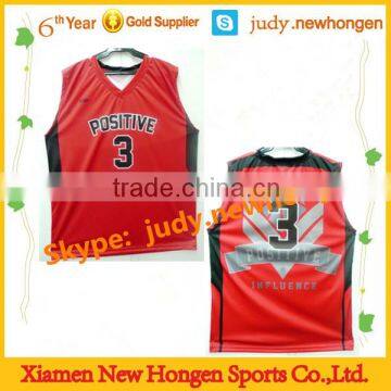 China sublimation basketball uniform; basketball sports wear men