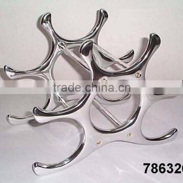 Aluminum Metal Bottle Stand Wine Rack Mirror Polish