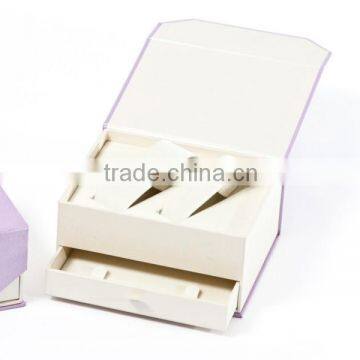 Elegant Purple Paper Jewelry Box With Magnet Closure photo-3