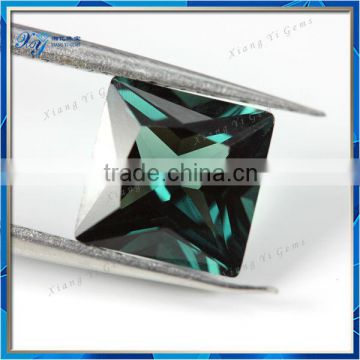 Gorgeous Synthetic Green Spinel 7x7mm Princess Cut Wholesale Green Spinel