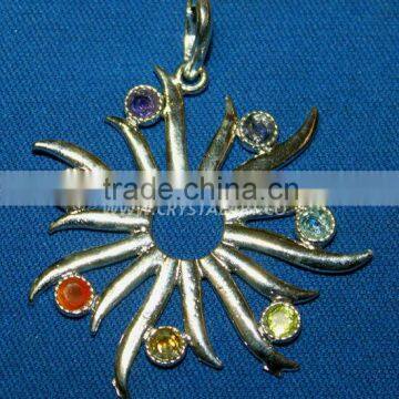 Chakra Sun Rays Metal Pendant