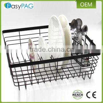 Modern chrome plated square wire corner kitchen organizer draining dish rack